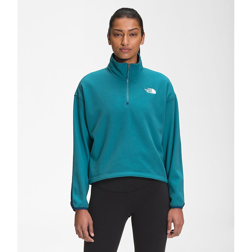 The North Face Fleece Womens Australia - The North Face Tka Kataka ¼ Zip Blue (OVF-049712)